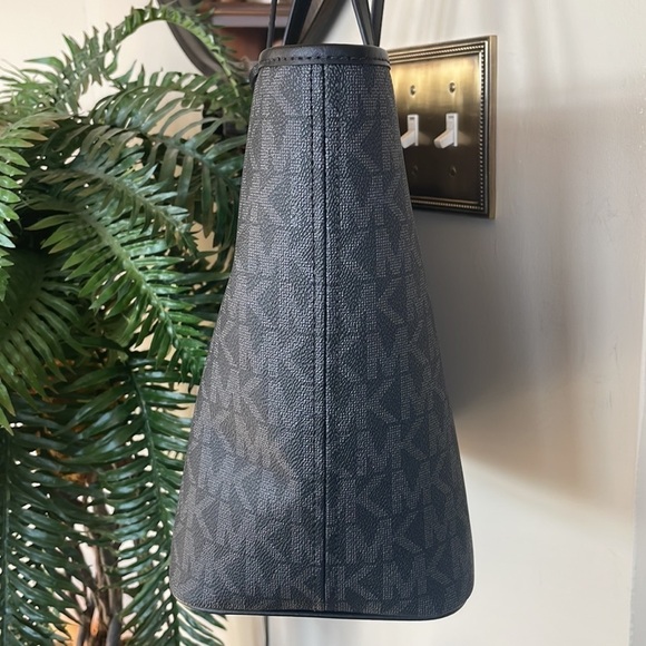 Brand New Michael Kors Black Top Zipper Double Strap Shoulder Bag Jet Set Tote - Picture 9 of 16